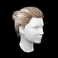 Human Head Model With Brown Short Textured Hair And Detailed Facial Features