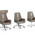 Modern Brown Leather Office Chairs With Various Designs And Wheeled Bases