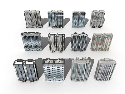 New Chinese-style High-rise Multi-storey Residential 3d model