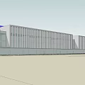 Modern Commercial Complex With Glass Curtain Wall And Sleek Linear Design