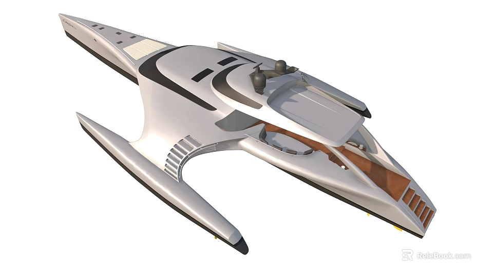 Futuristic Spaceship With Sleek Silver Black Design And Detailed Aerodynamic Structure 3d model 