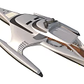 Futuristic Spaceship With Sleek Silver Black Design And Detailed Aerodynamic Structure