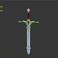 Elegant Ornate Decorative Sword With Gold White Design And Cross Guard Engravings