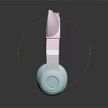 Cute Pink Cat Ear Headphones With Light Blue Ear Cushions And Stylish Design