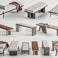 New Chinese Style Sofa Bench 3d model