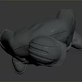 3D Rendered Male Character Model In Uniform With Cap Standing Hands In Pockets