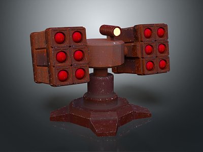 modern turret turntable sci-fi tower defense game tower defense 3d model