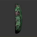 Natural Wood Stone with Oval Shape Green and Pink Speckled Texture
