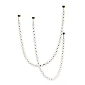 Elegant White Beaded Chandelier With Brass Accents Hanging For Home Decor