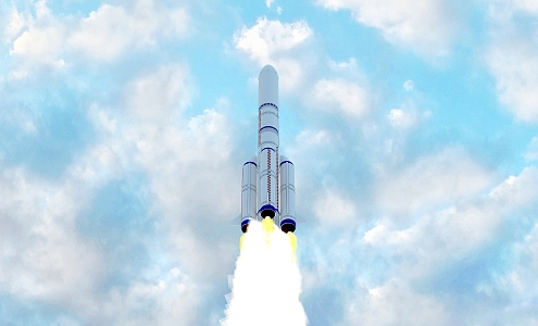 Modern rocket launch 3d model