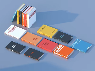 Colorful Books And Magazines With Various Colored Covers Stacked And Arranged Neatly 3d model