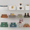 Colorful Decorative Boxes With Metal Clasps And Small Ornaments For Home Decoration