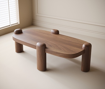 Modern solid wood coffee table 3d model