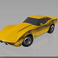 Yellow Classic Sports Car With Sleek Body Design Black Alloy Wheels And Shiny Reflective Exterior