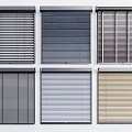 Various Window Blinds With Different Styles Colors And Designs For Home 3d model