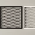 Black and White Metal Fence With Diamond Mesh Design And Square Frame Structure