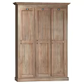 Natural Wooden Decorative Cabinet With Three Door Simple Rustic Design