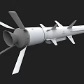 LUCH Missile White Body With Fins Military Weapon Aerodynamic Design Structure