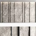 Gray Textured Stone Wall Design With Multiple Tones For Interior Decor 3d model