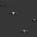 Game and Movie Armored Warrior Characters With Yellow Orange Accents Standing Poses 3D Render