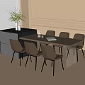 Dining Table and Chair Combination Island Table Dining Table Dining Chair 3d model