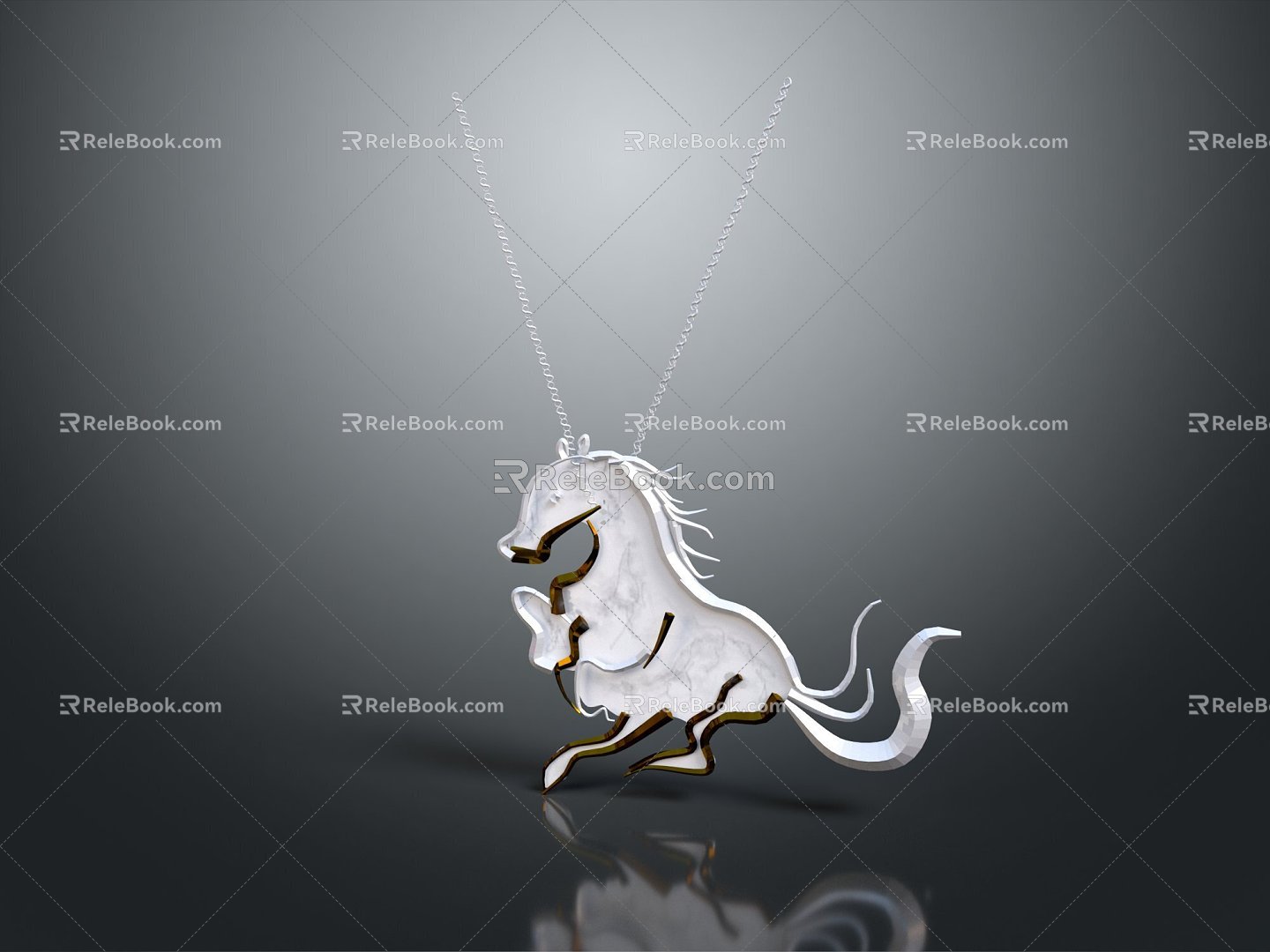 Modern Pendant Pendant Horse Pendant Gemstone Pendant 3d model