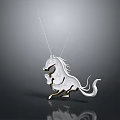 Elegant Silver Leaping Horse Design Necklace Pendant With Shiny Polished Finish And Artistic Motif