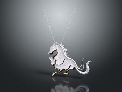 Modern Pendant Horse Pendant Gemstone Pendant 3d model