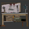 Modern woodworking table work table workbench tool table 3d model