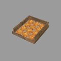 Golden Cheesy Mini Tarts Arranged In Wooden Tray For Delicious Snacks