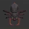 Mechanical Spider Character With Purple Orange Details And Fantasy Creature Design