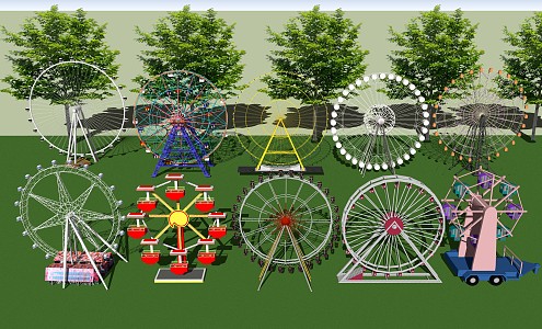 Modern Ferris Wheel 3d model