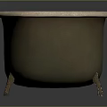 Elegant Vintage Green Oval Bathtub With Metal Legs And Smooth Surface