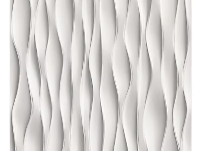 White Wavy 3D Textured Decorative Wall Panels For Modern Interior Design 3d model