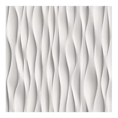 White Wavy 3D Textured Decorative Wall Panels For Modern Interior Design 3d model