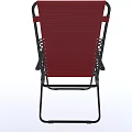 Red Folding Outdoor Chair With Metal Frame For Camping And Patio Use