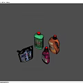 Colorful Laundry Detergent Bottles And Pouch For Home Cleaning Supplies