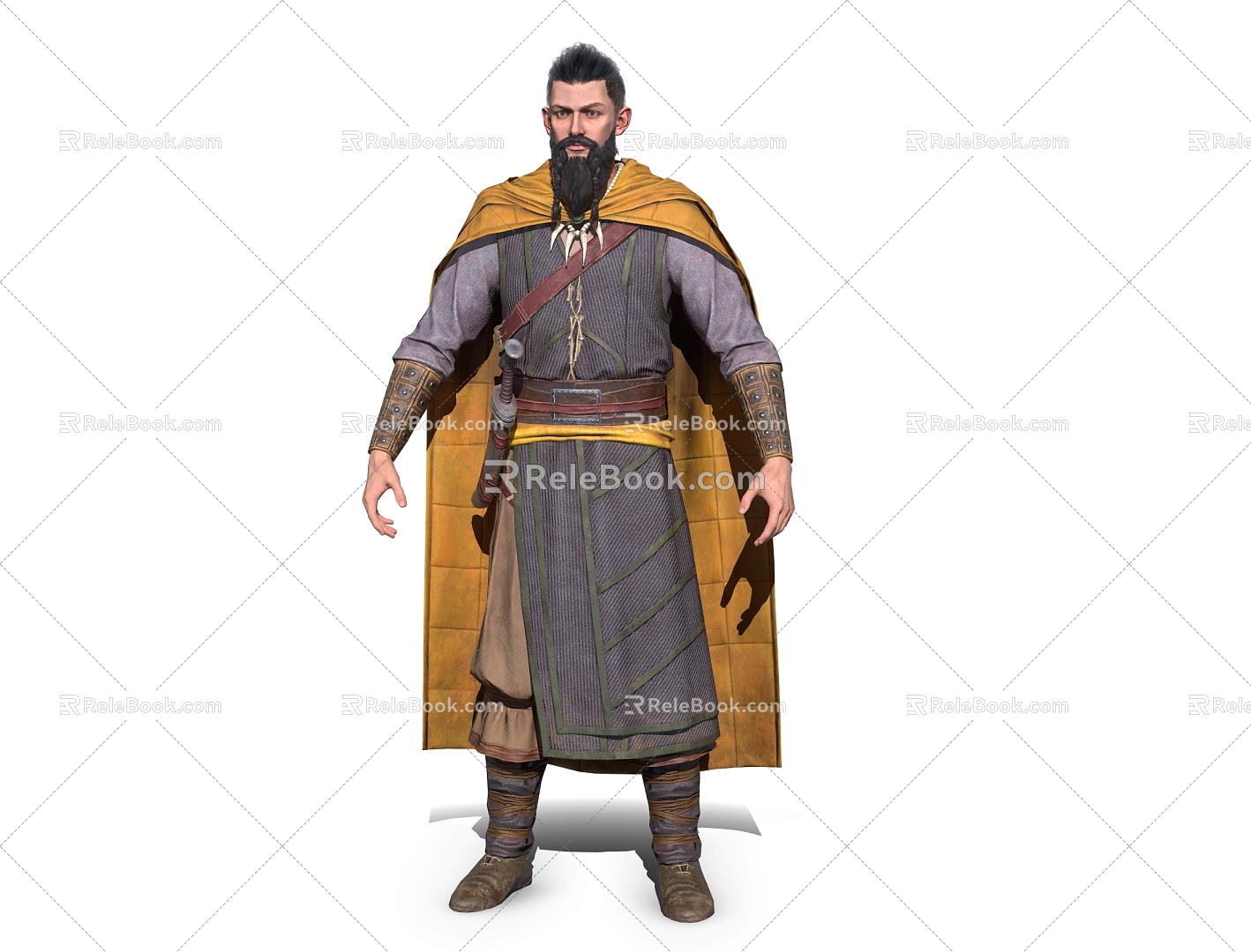 Man Medieval Merchant Arab game character 3d model