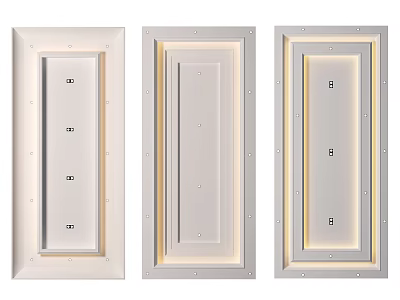 Three Styles Of Ceiling Design With Recessed Lights And Trim 3d model