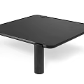 Modern Black Square Coffee Table With Smooth Glass Top And Sturdy Metal Legs