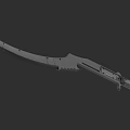 Tactical Long Handle Weapon With Serrated Blade And Military Design Features