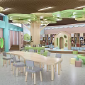 Modern Library Children's Library Book Bar Reading Room Bookshelf Bookcase Bookstore 3d model