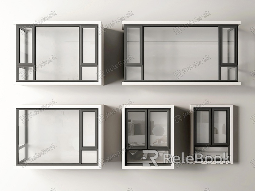 modern windows bay windows casement windows windows floor-to-ceiling windows glass windows broken bridge aluminum windows model