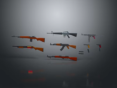 rifle semi-automatic rifle combat rifle battle rifle carbine war rifle attack rifle 3d model