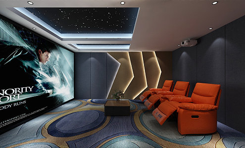 modern video room 3d model