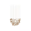 Modern Elegant Gold Silver Leaf Shaped Pendant Lights Hanging Decorative Design