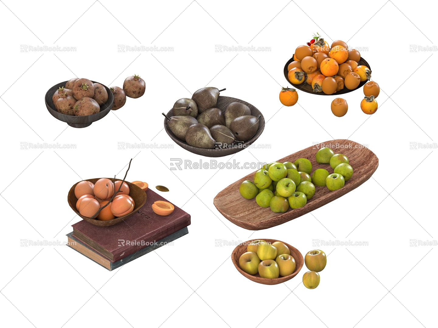 Fruit fruit plate ornaments 3d model