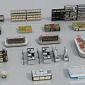 Supermarket Retail Layout With Various Shelves Fruit Vegetable Sections Refrigerated Displays And Checkout Counters