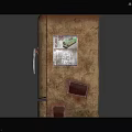 Old Vintage Style Refrigerator With Rusty Appearance And Decorative Stickers Magnets