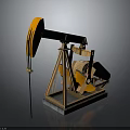 Industrial Oil Pump With Orange Rotary Arm And Steel Support Frame Structure